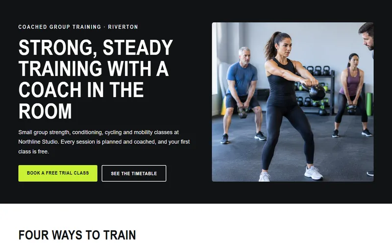 Preview of the Fitness studio home page template